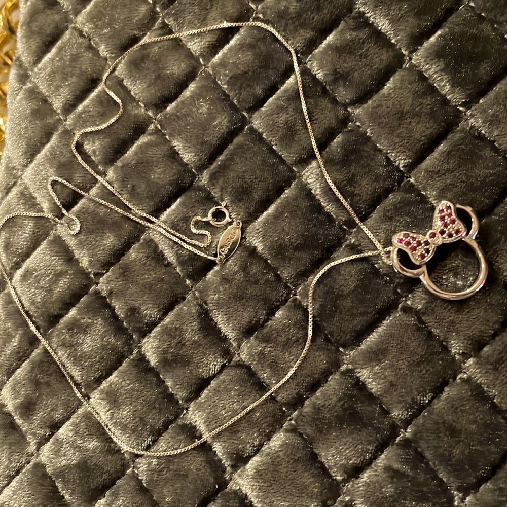 Disney original Minnie Mouse Ruby and diamond necklace OBO!